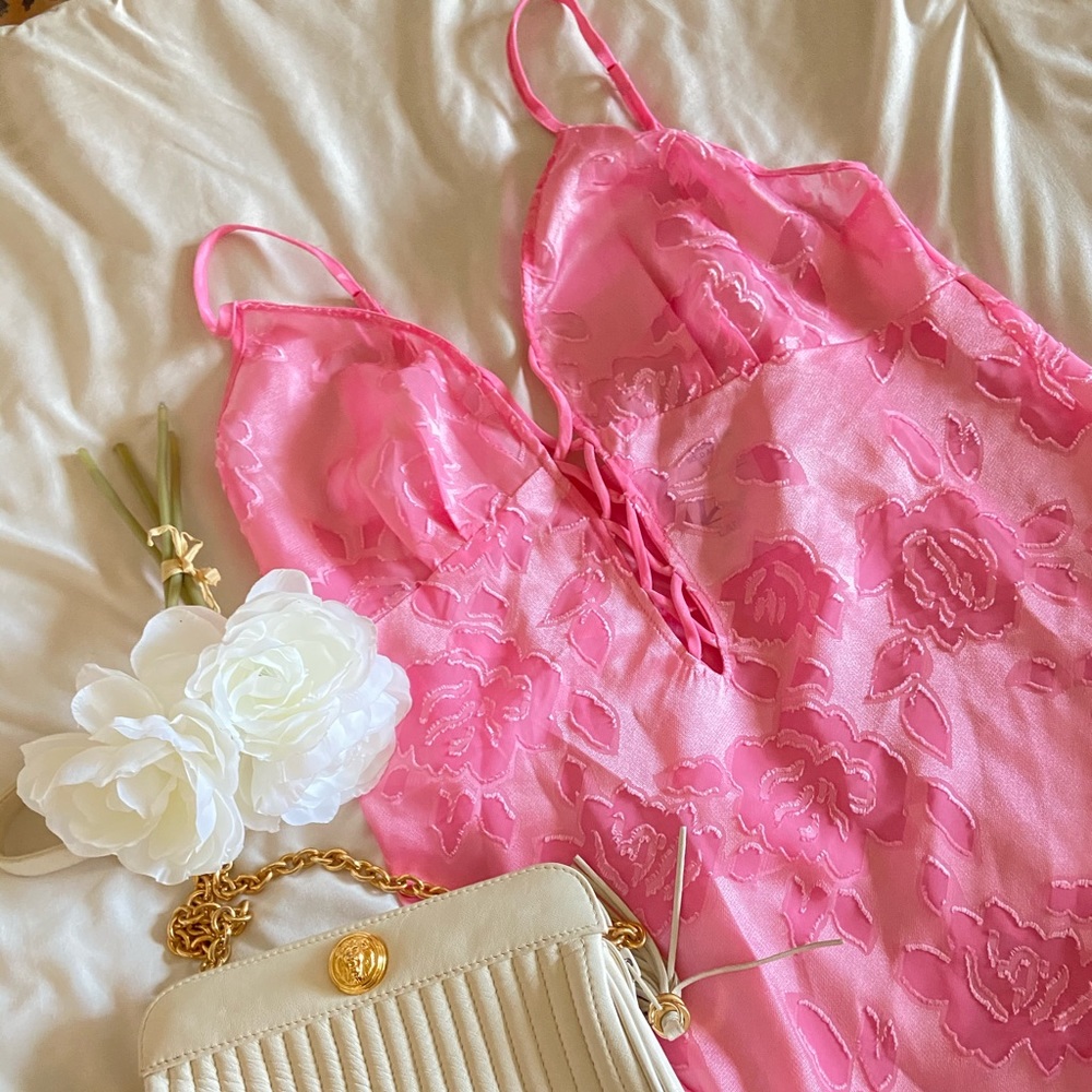 Vintage Secret Treasures Pink Floral Slip dress